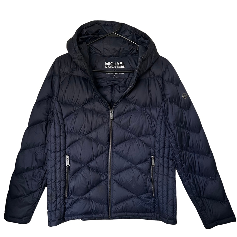 Michael Kors Puffer Jacket (Women’s Large, Navy Blue)